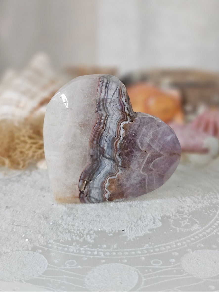Amethyst Agate Heart — Choose Your Crystal
