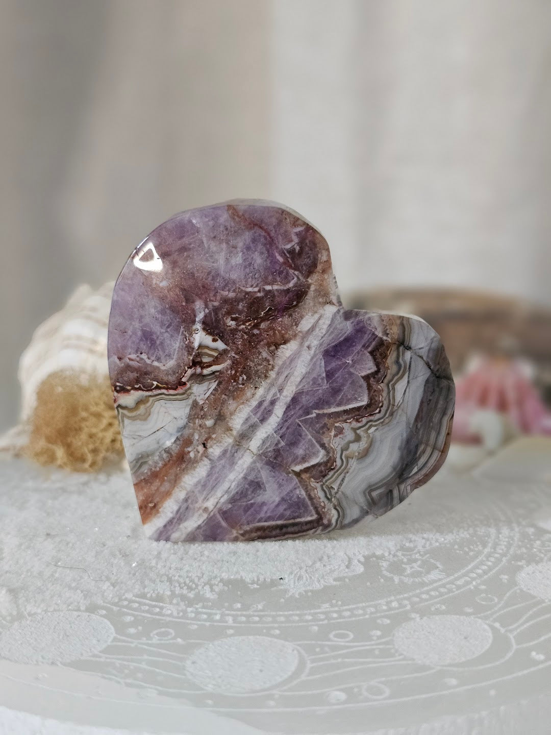 Amethyst Agate Heart — Choose Your Crystal