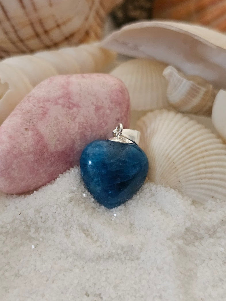 Blue Apatite Heart Pendant