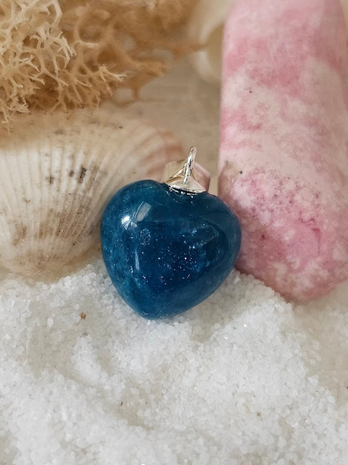 Blue Apatite Heart Pendant
