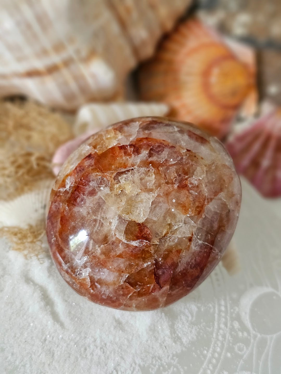 Fire Quartz Palm Stone