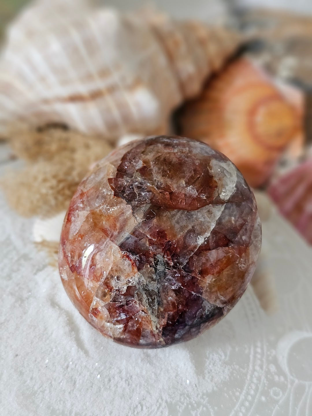 Fire Quartz Palm Stone
