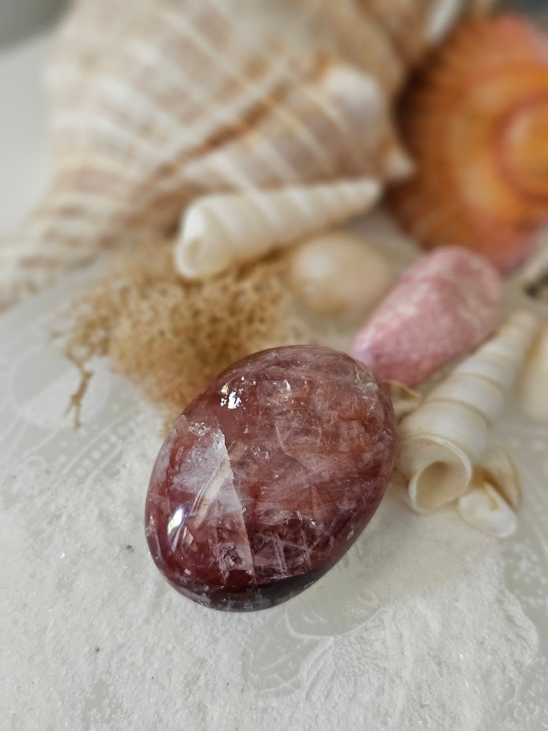 Fire Quartz Palm Stone