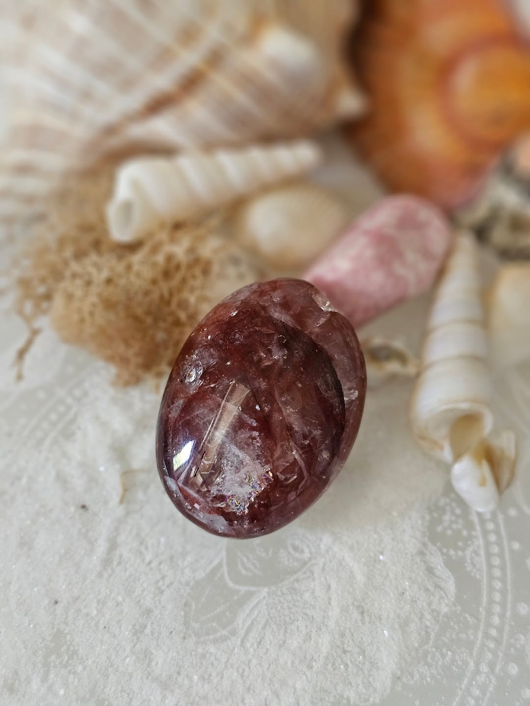 Fire Quartz Palm Stone