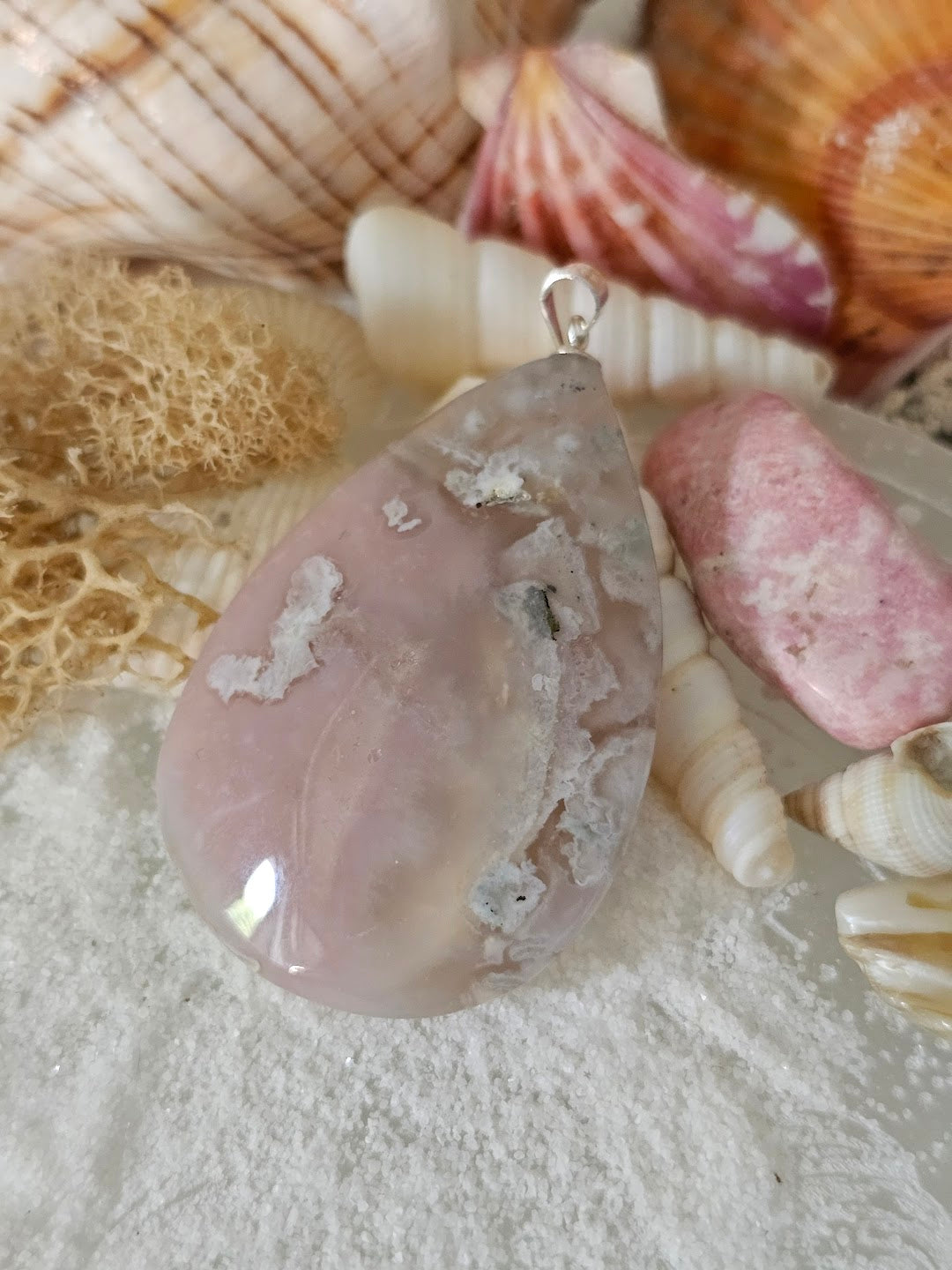 Flower Agate Pendant
