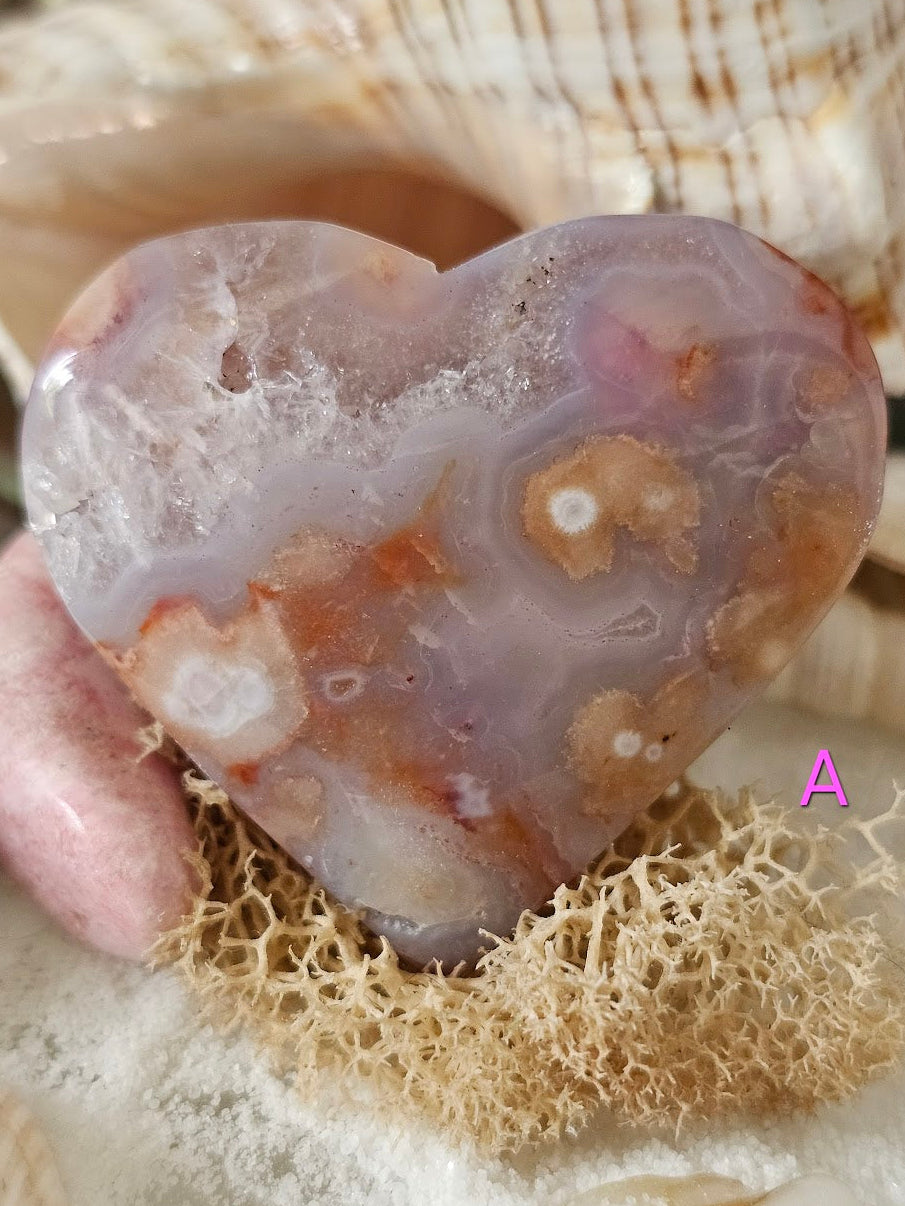 Flower Agate Heart