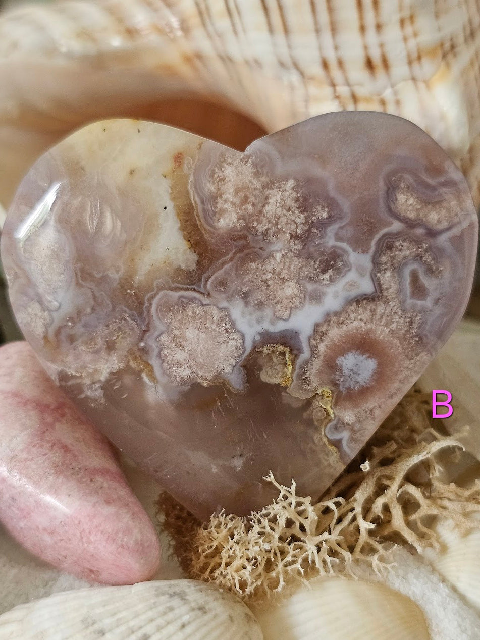 Flower Agate Heart