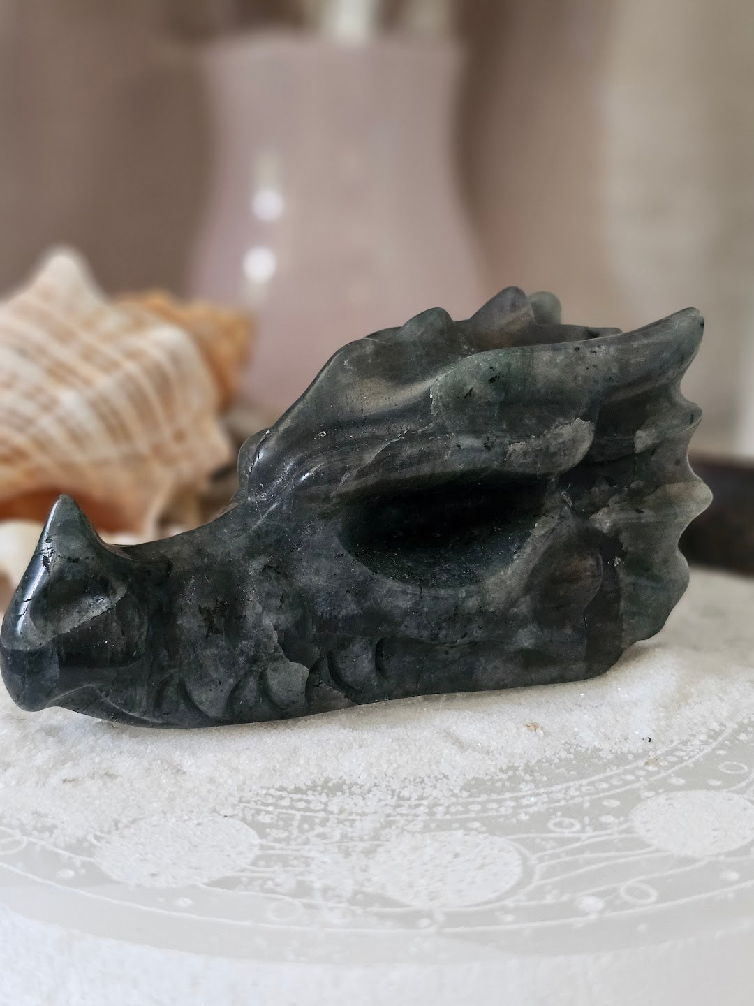 Labradorite Dragon Head