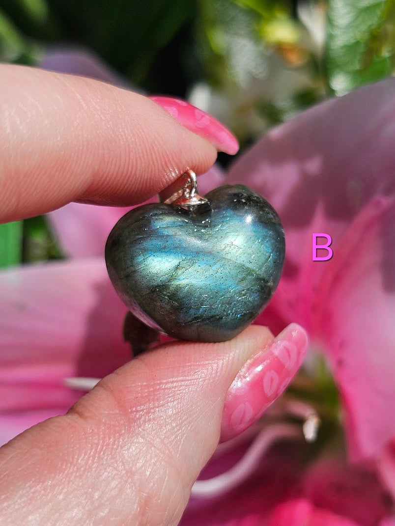 Labradorite Heart Pendants
