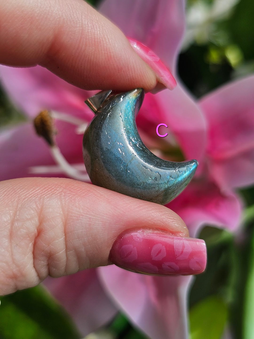 Labradorite Moon Pendants