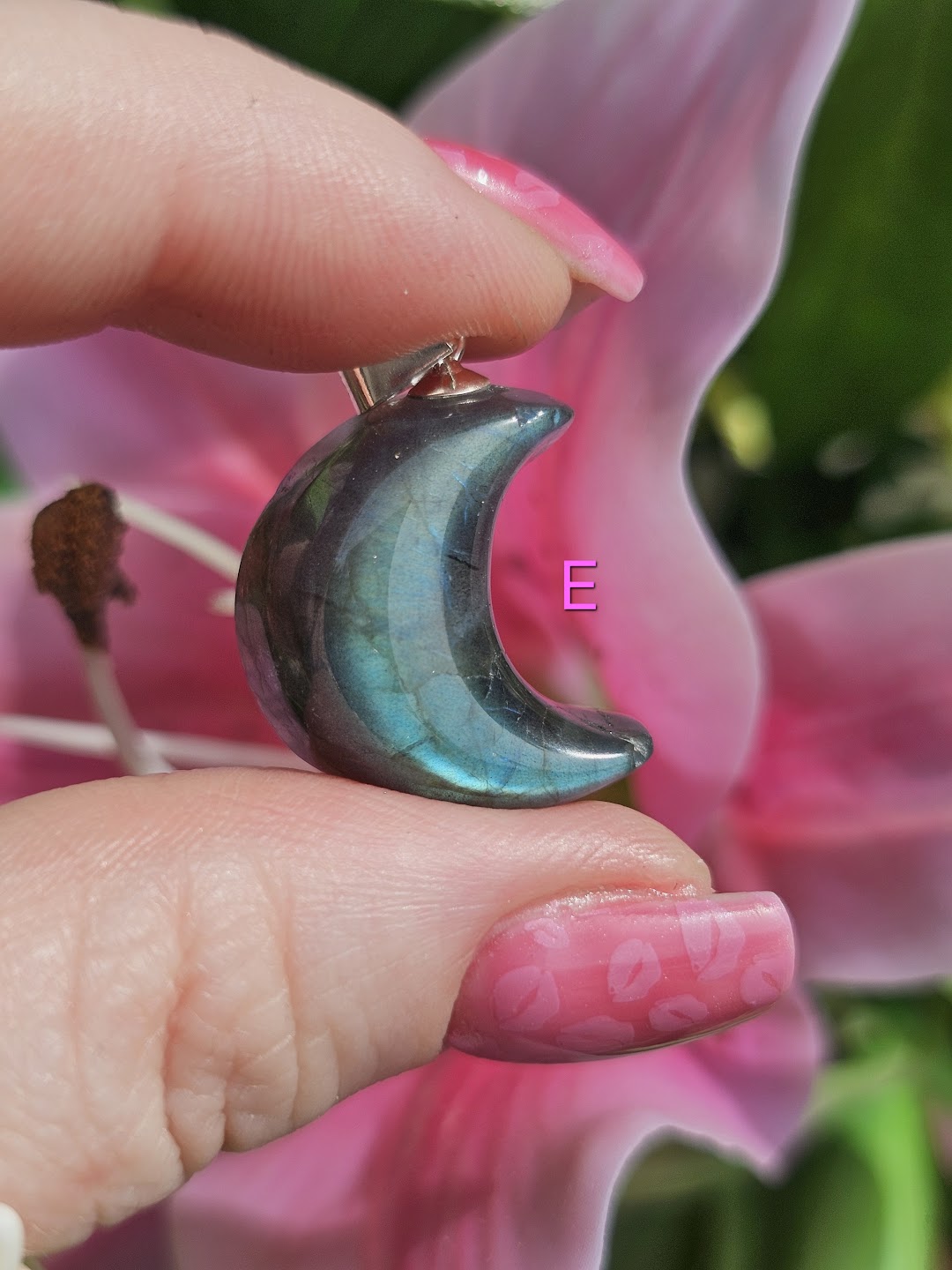 Labradorite Moon Pendants