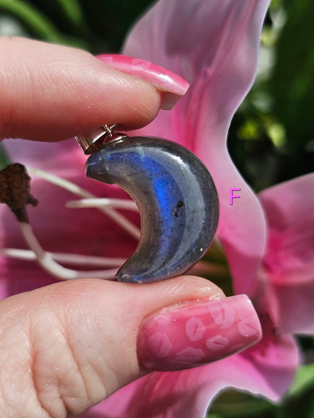 Labradorite Moon Pendants