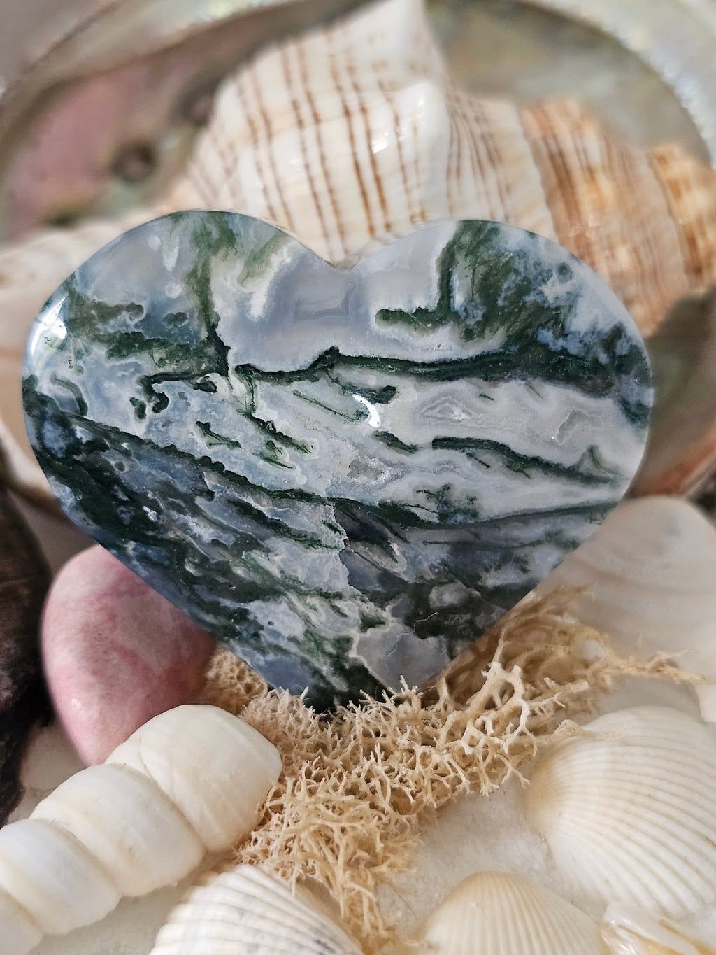 Moss Agate Heart