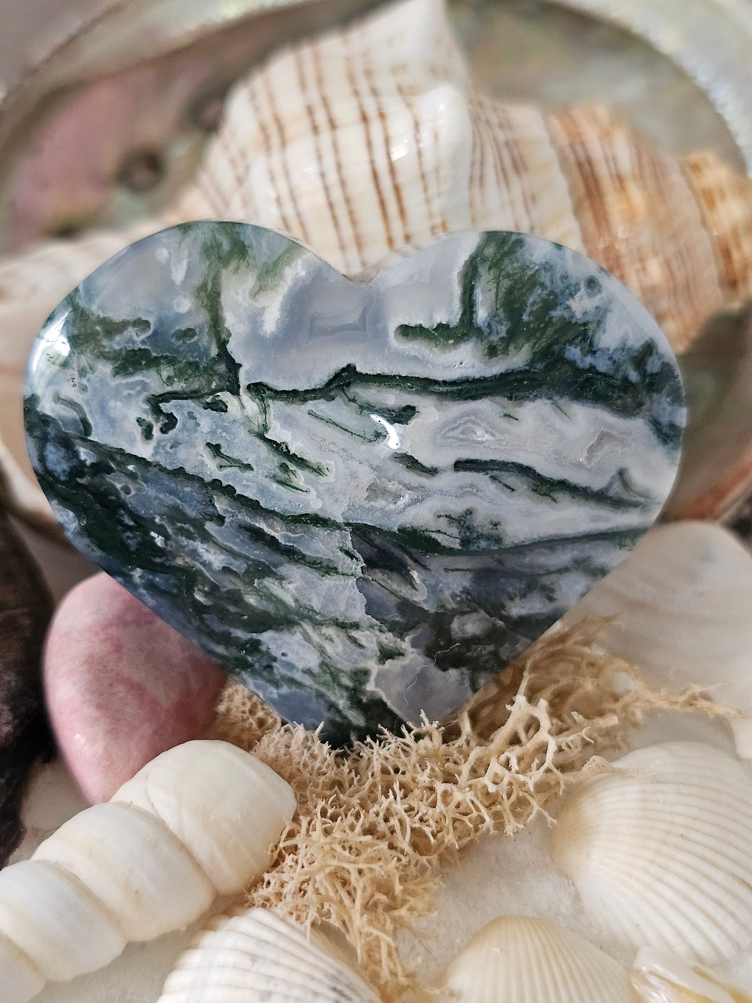 Moss Agate Heart