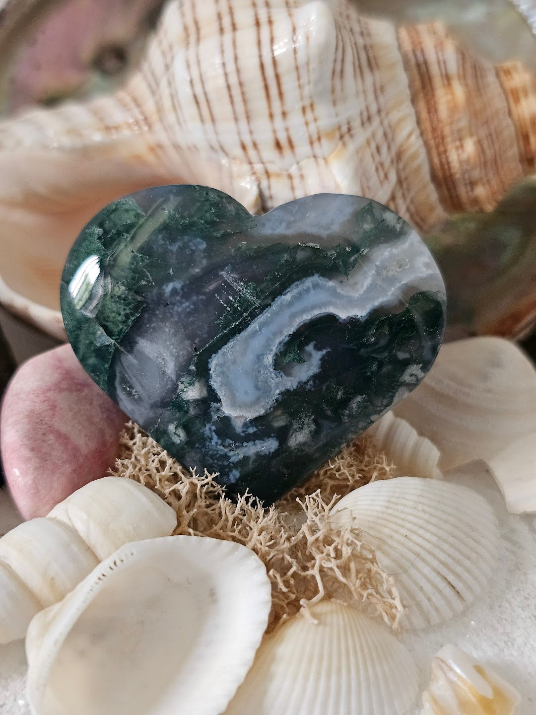 Moss Agate Heart