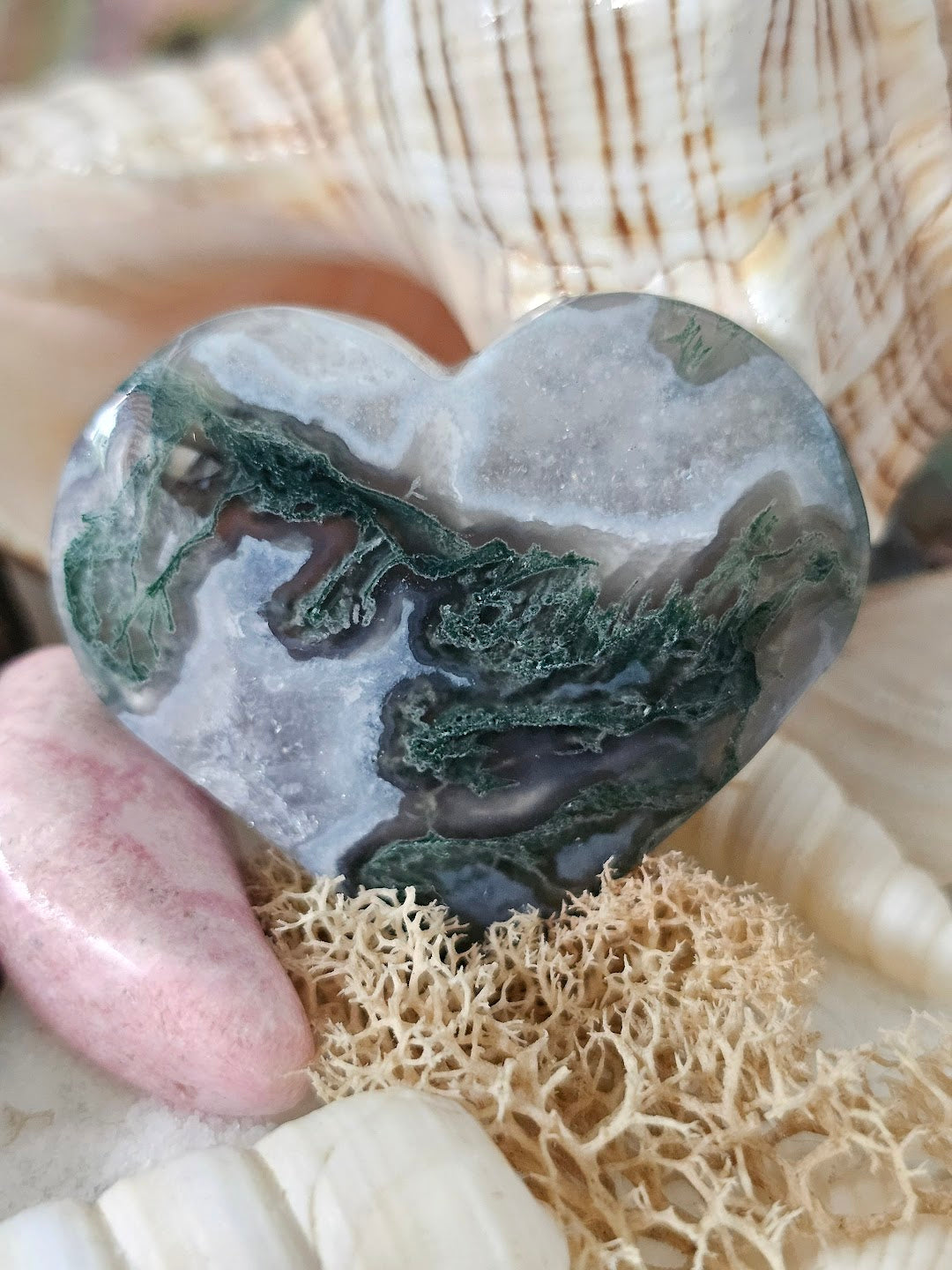 Moss Agate Heart