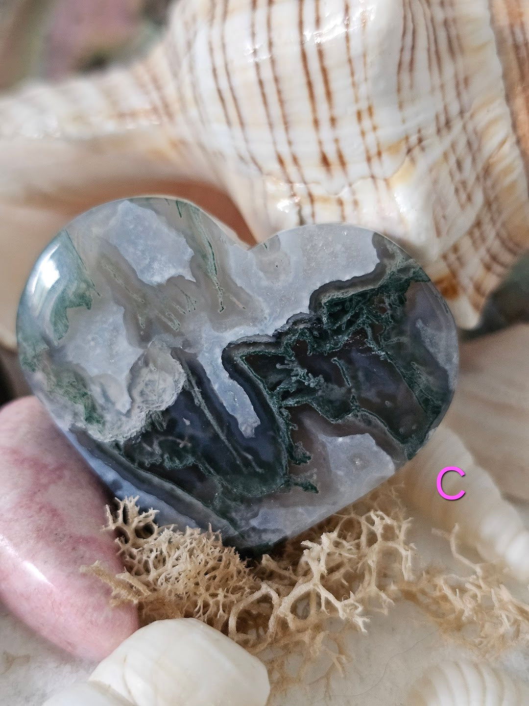 Moss Agate Heart