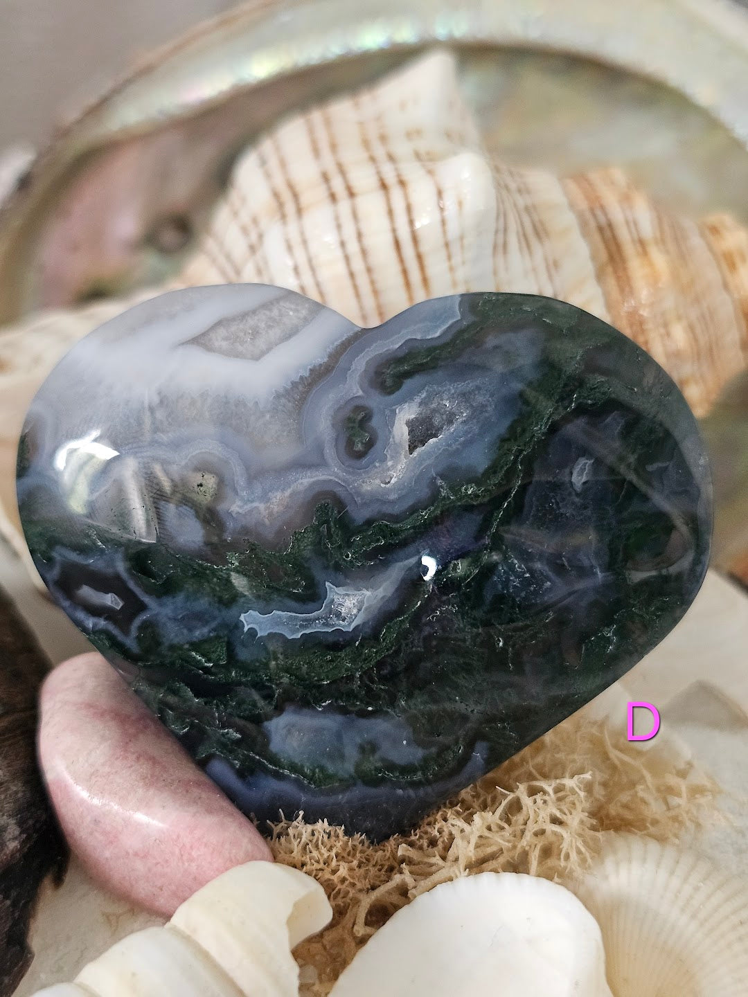 Moss Agate Heart