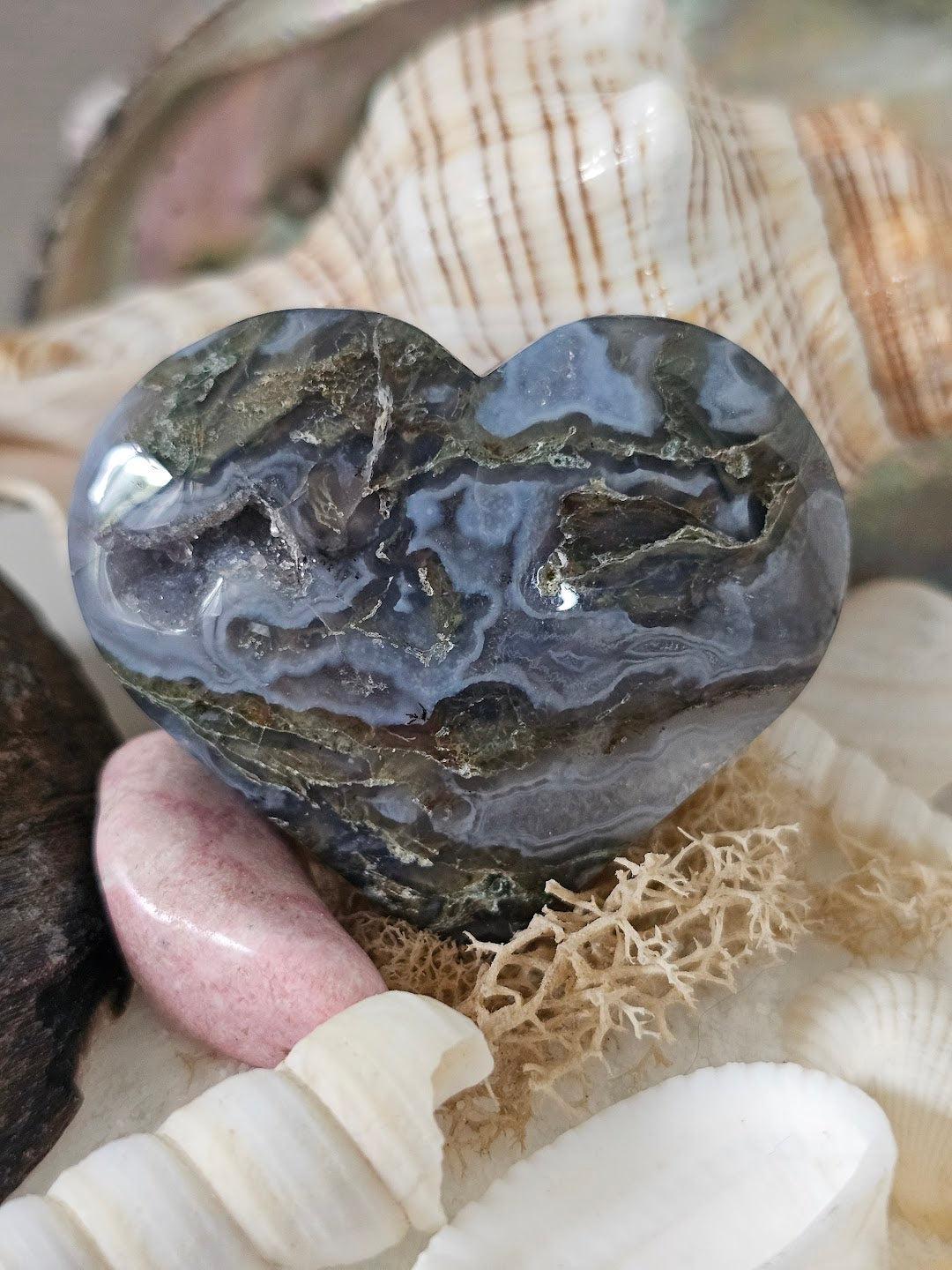 Moss Agate Heart
