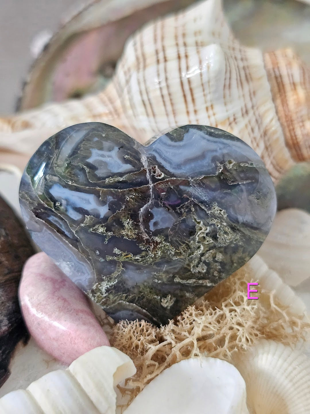 Moss Agate Heart
