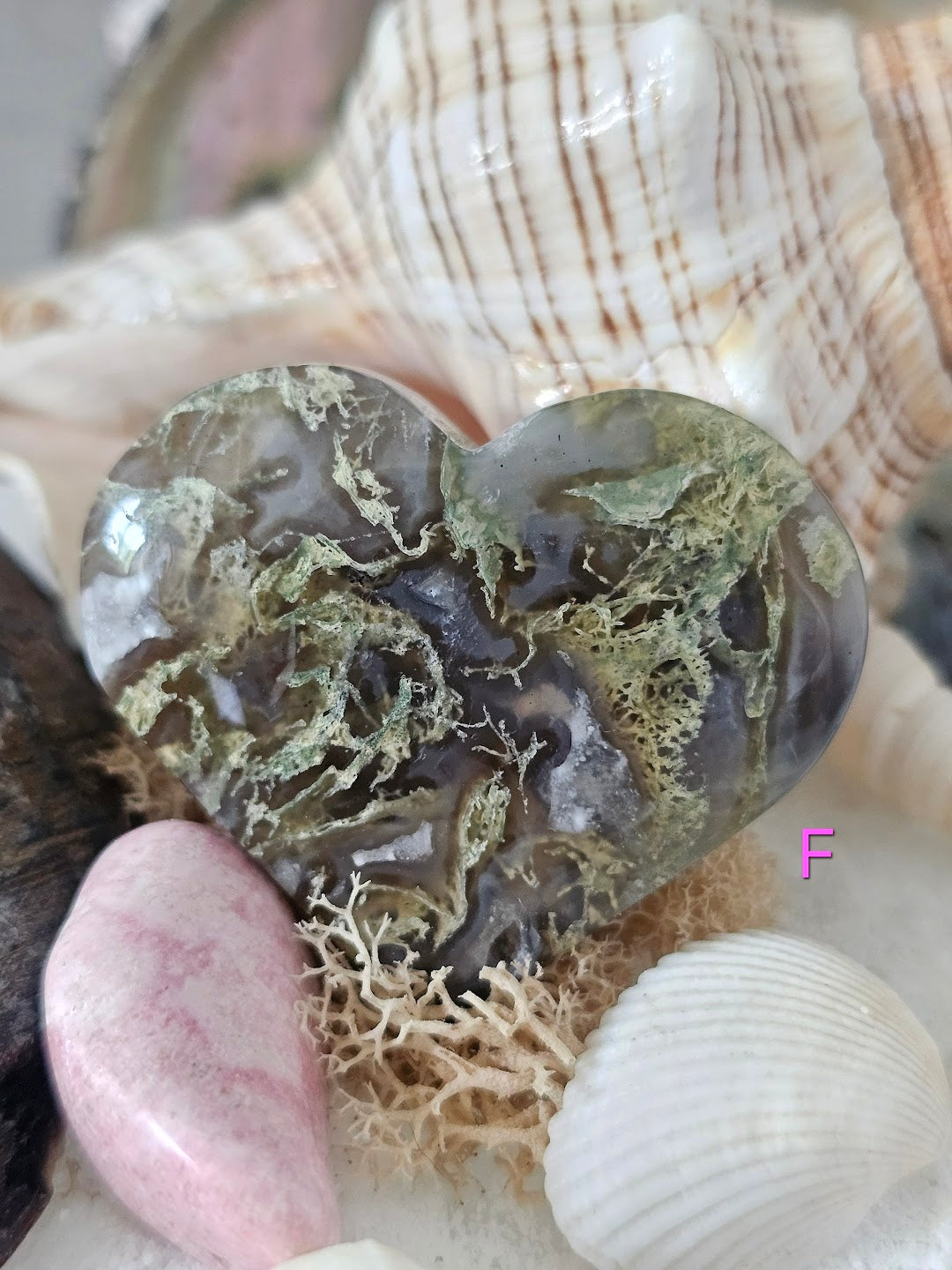 Moss Agate Heart