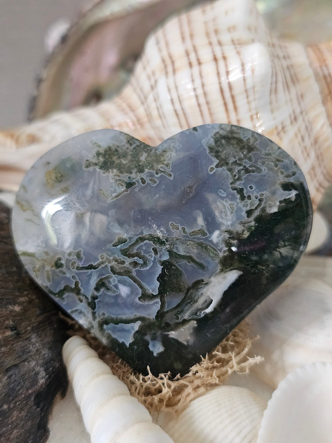 Moss Agate Heart