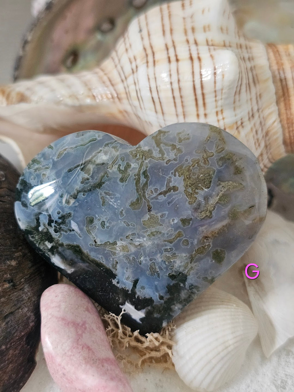 Moss Agate Heart