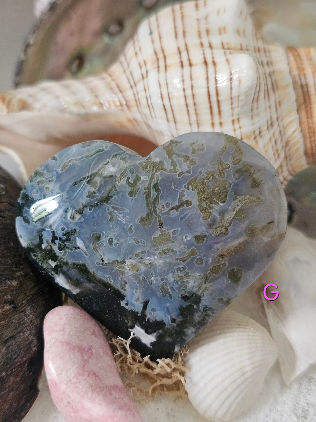 Moss Agate Heart