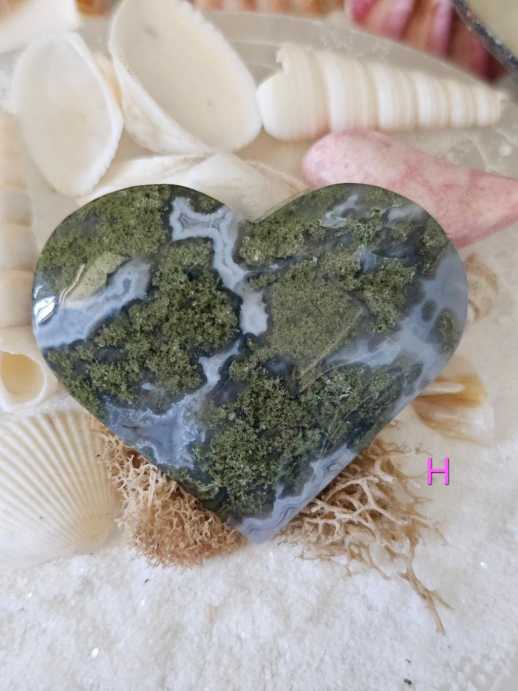Moss Agate Heart