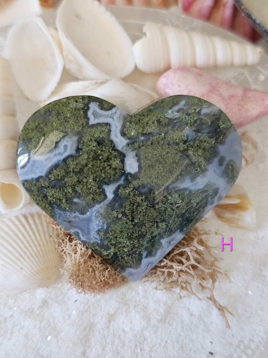 Moss Agate Heart
