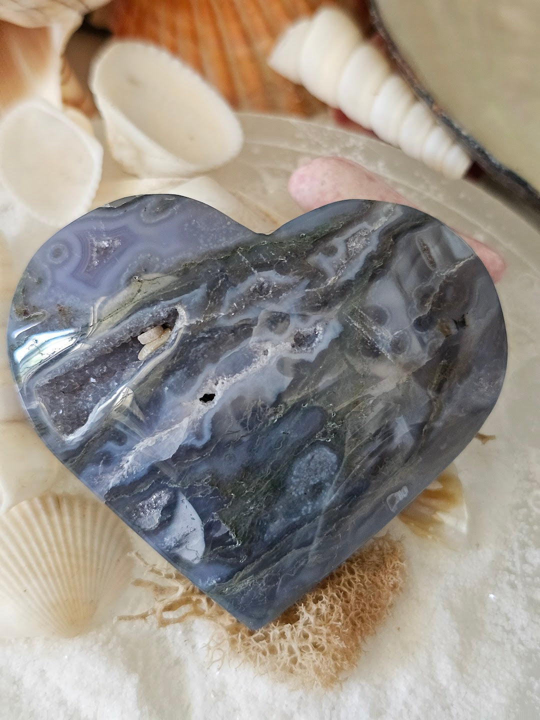 Moss Agate Heart