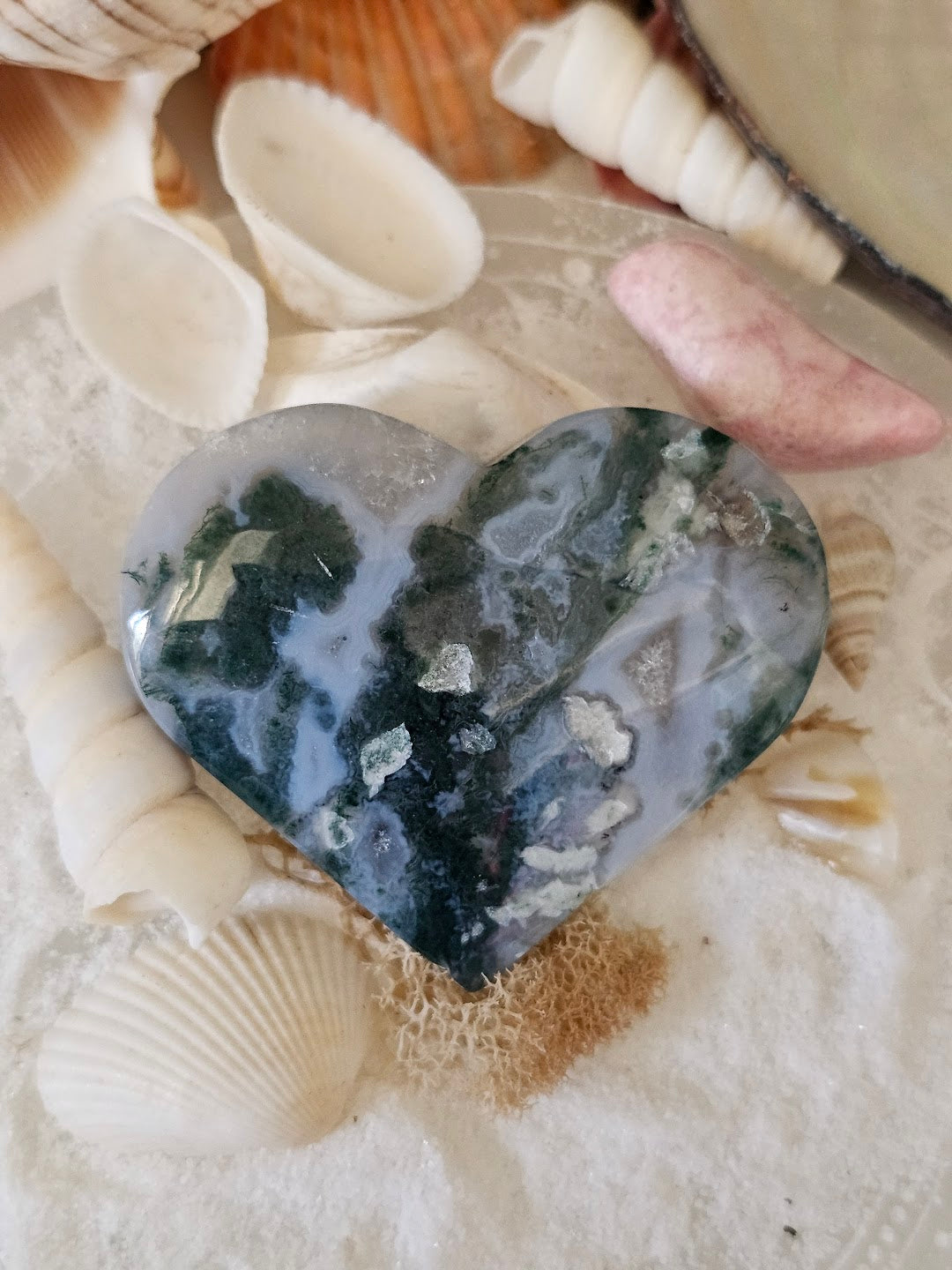 Moss Agate Heart