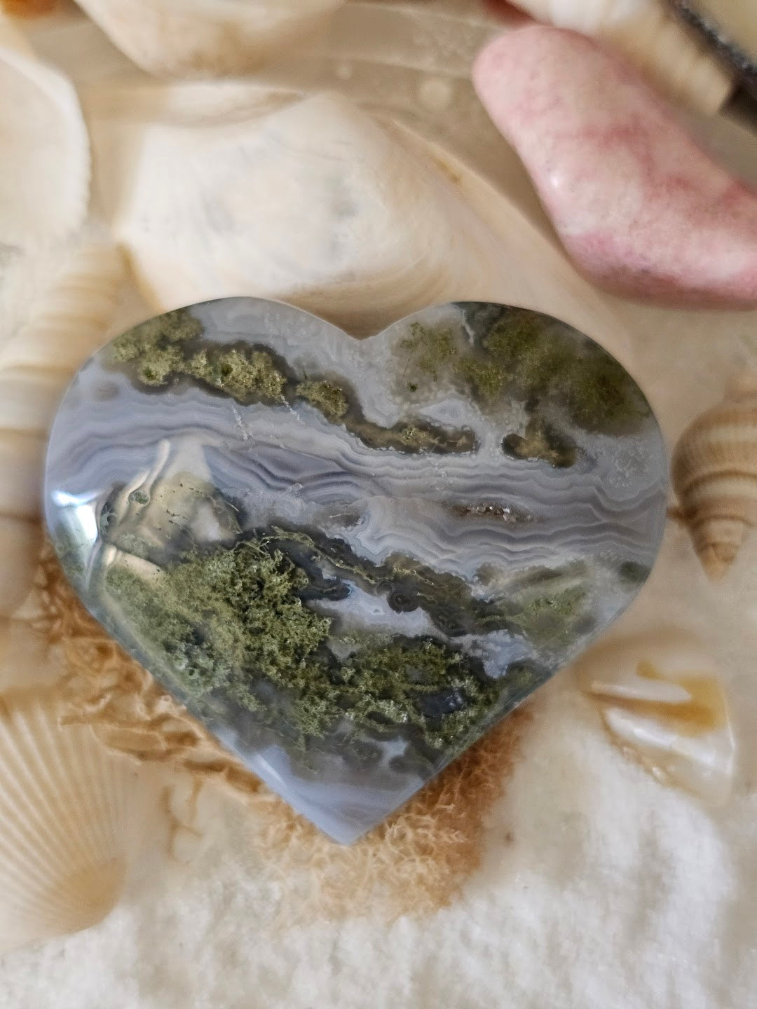 Moss Agate Heart