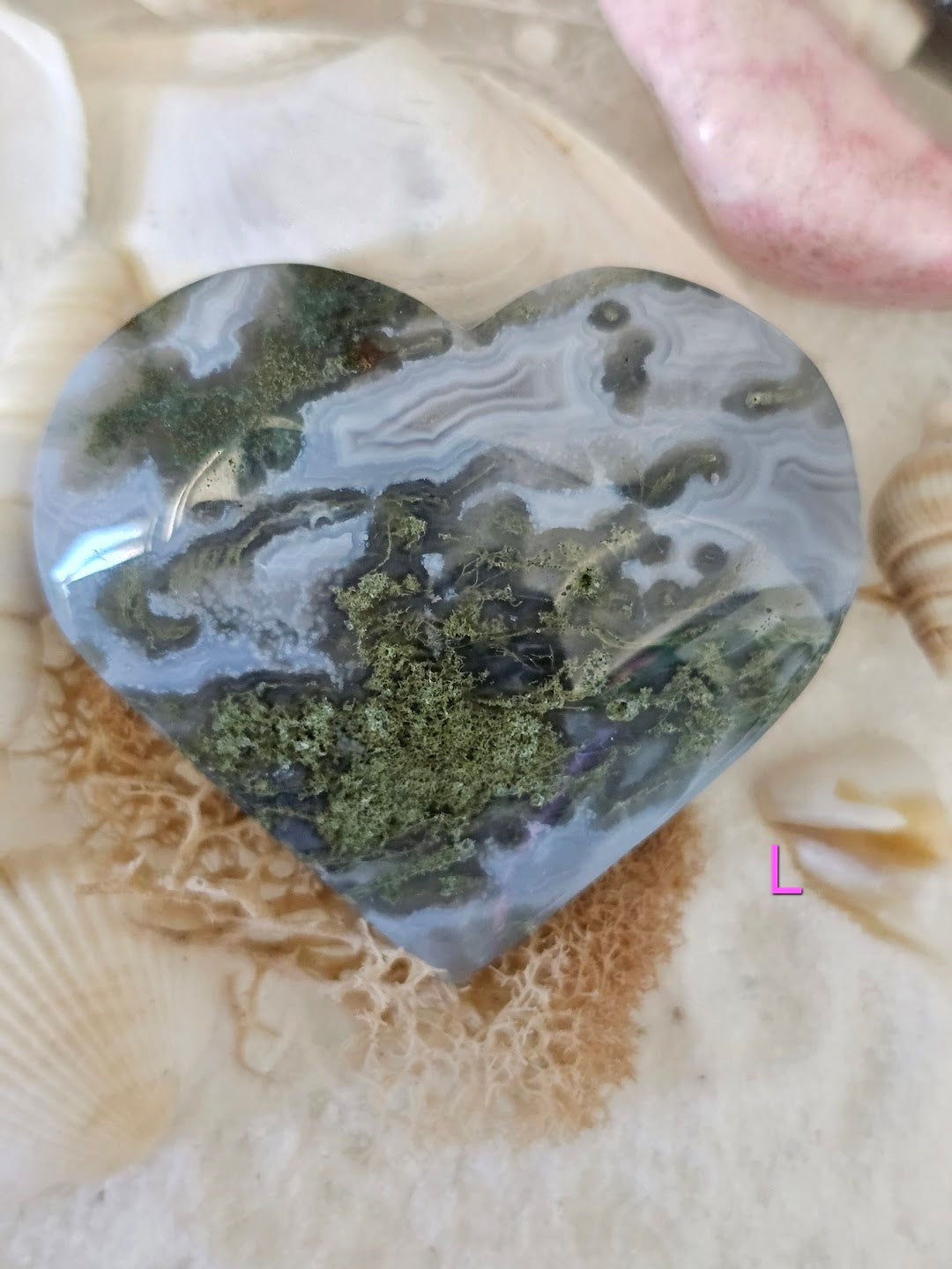 Moss Agate Heart