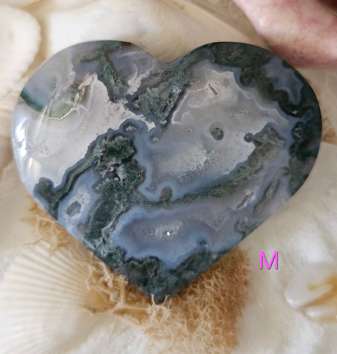 Moss Agate Heart