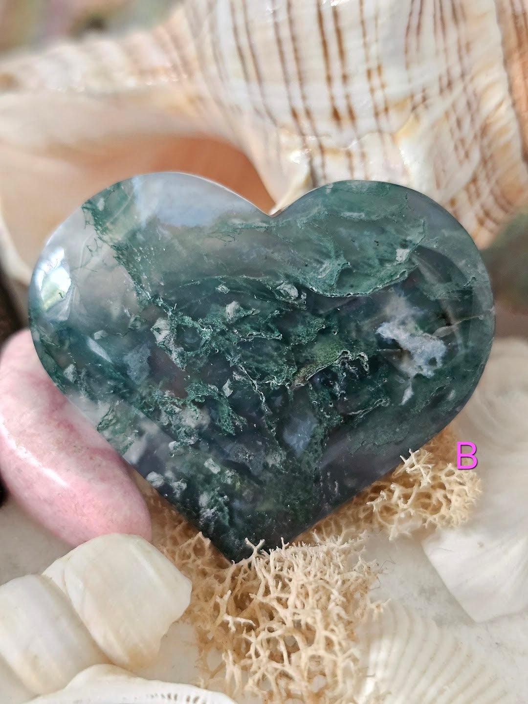 Moss Agate Heart