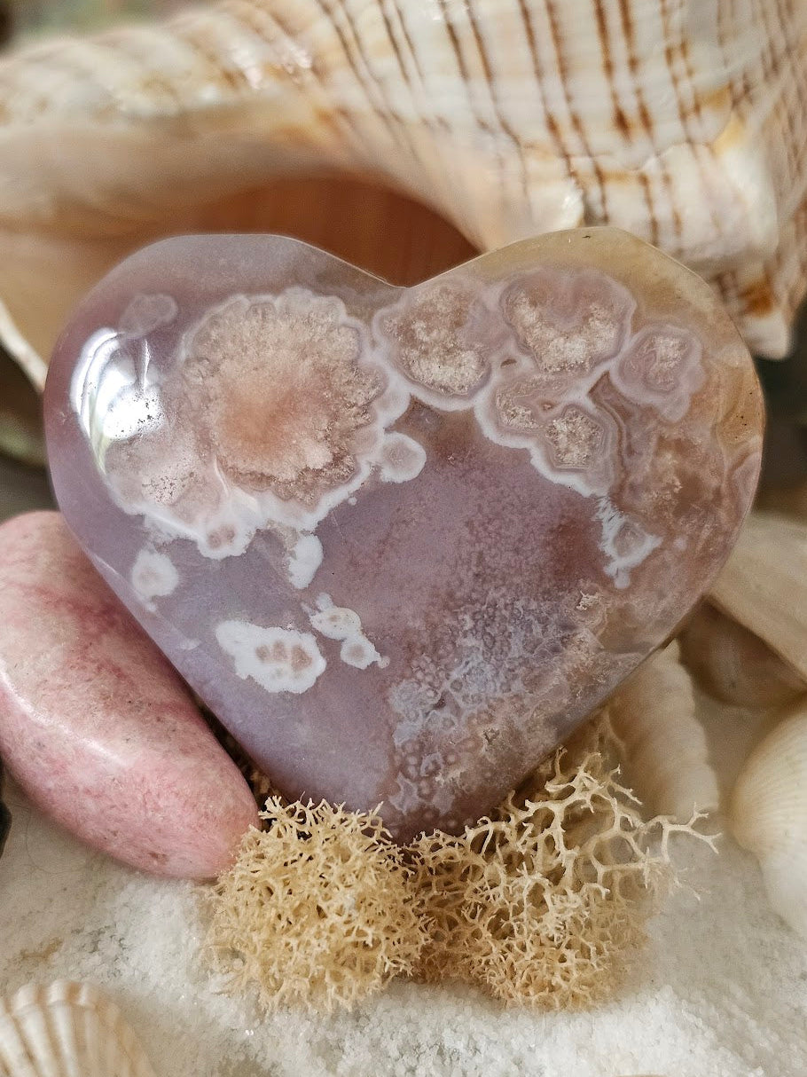 Flower Agate Heart