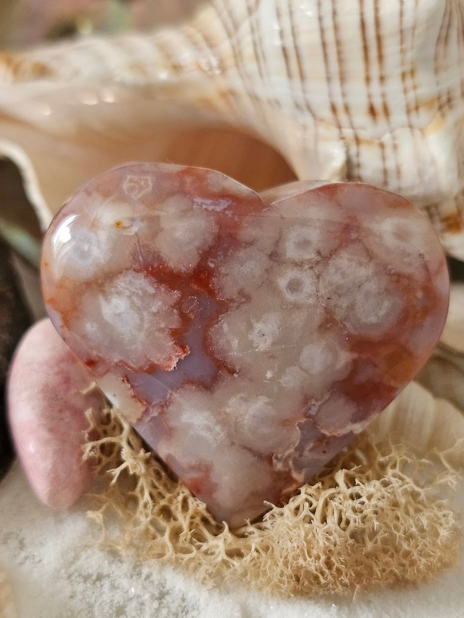 Flower Agate Heart