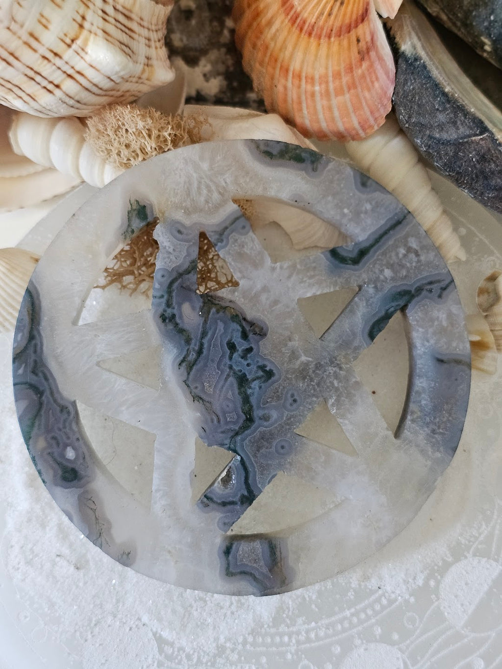 Moss Agate Pentacle