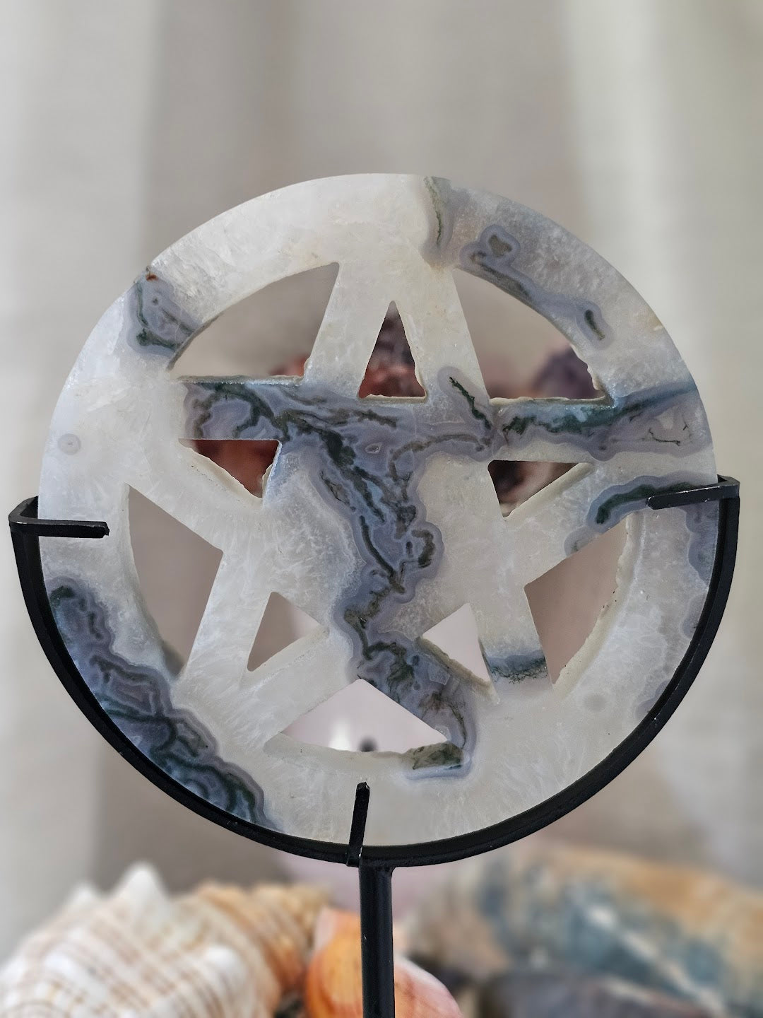 Moss Agate Pentacle